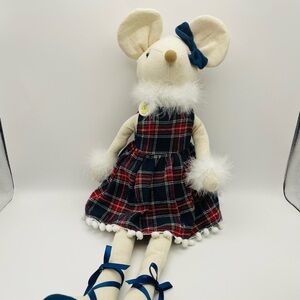 Cute 22” Mouse Doll! Faux Feathers, Ballerina Shoes Marjolein Bastin Necklace